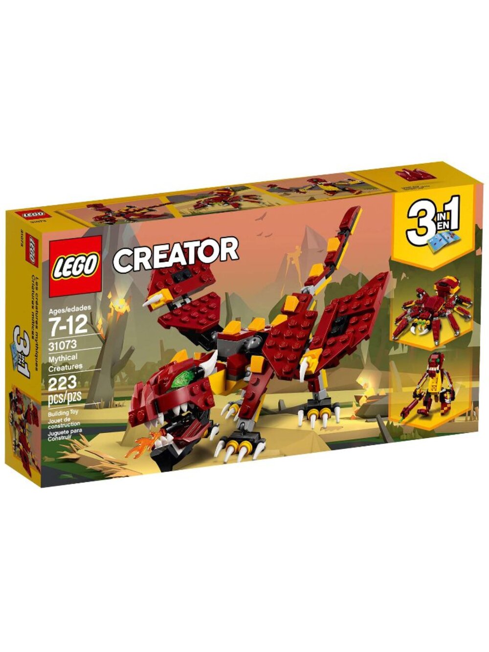 LEGO Creator 31073 Mythical Creatures 3-in-1 – Retired Complete w/ Box & Instruc